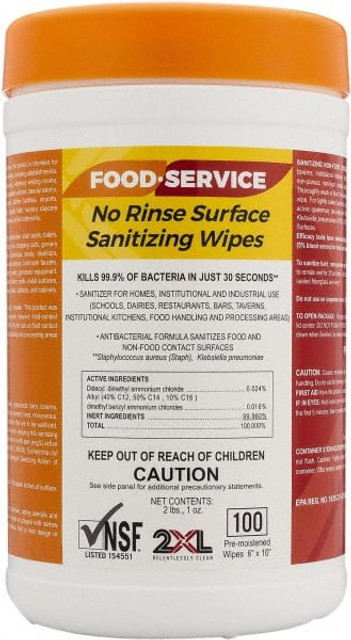 2XL Food Service Wipes: Pre-Moistened 2XL-447 2XL Food Service Wipes: Pre-Moistened 2XL-447