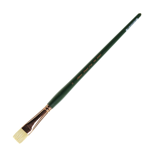 SILVER BRUSH LIMITED Silver Brush 1002-10  Grand Prix Paint Brush Series 1002, Size 10, Bright Bristle, Hog Hair, Green