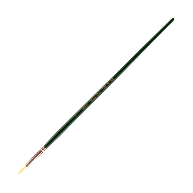 SILVER BRUSH LIMITED 1000-2 Silver Brush Grand Prix Paint Brush Series 1000, Size 2, Round Bristle, Hog Hair, Green