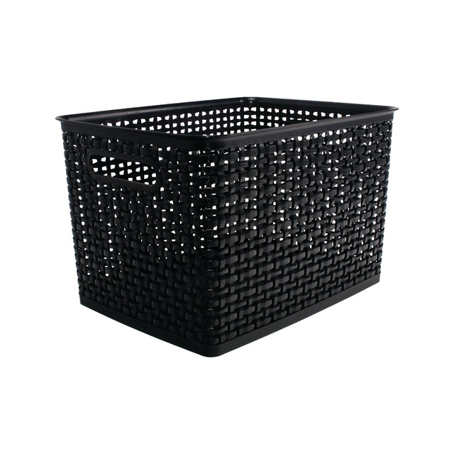 ADVANTUS CORP. 36006 Realspace Plastic Weave Bin, Large Size, Black