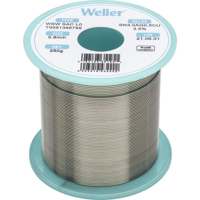 Weller T0051388799 Solder; Solder Type: Lead Free ; Material: Alloy ; Container Type: Spool ; Container Size: 250 g ; Minimum Melting Temperature: 422.6 ; Maximum Melting Temperature: 429.8