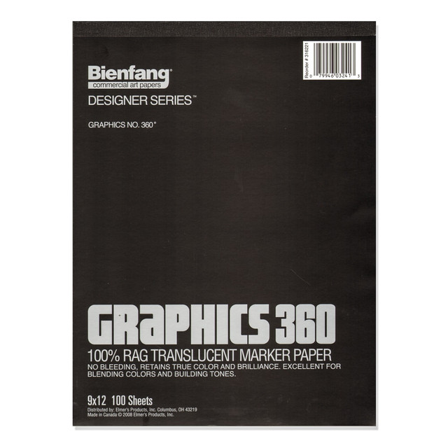 NEWELL BRANDS INC. 316230 Bienfang Graphics 360 Translucent Marker Pad, 11in x 14in, White, 100 Sheets