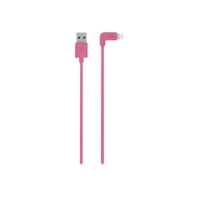 BELKIN, INC. Belkin F8J147BT04-PNK  - Lightning cable - Lightning male to USB male - 4 ft - pink - 90 deg. connector