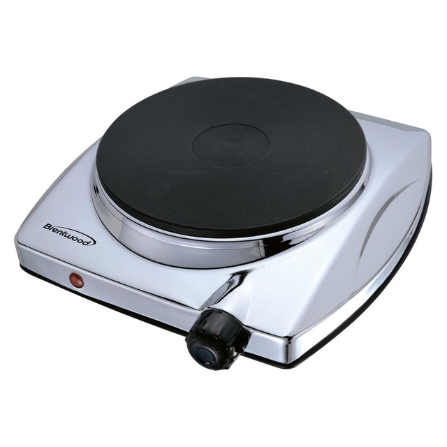 BRENTWOOD APPLIANCES, INC. 99583279M Brentwood Electric 1000W Single Hotplate, Chrome BRENTWOOD APPLIANCES, INC. 99583279M Brentwood Electric 1000W Single Hotplate, Chrome