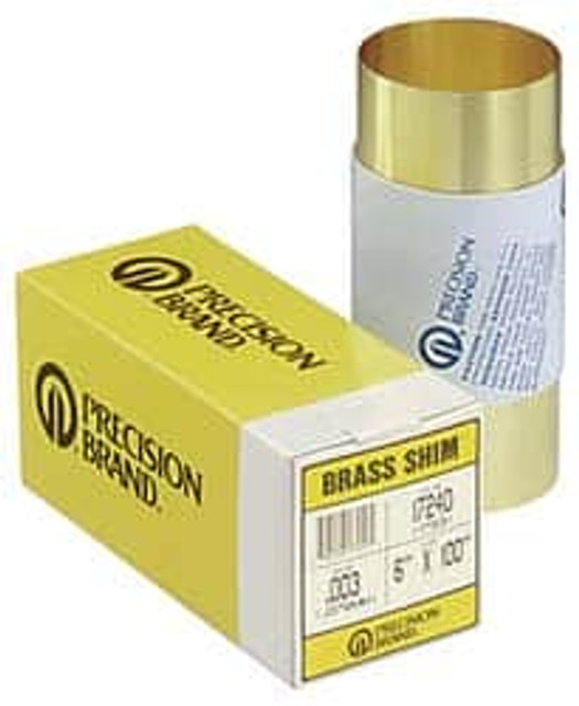 Precision Brand 17160 Shim Stock: 0.0015'' Thick, 100'' Long, 6" Wide, Brass