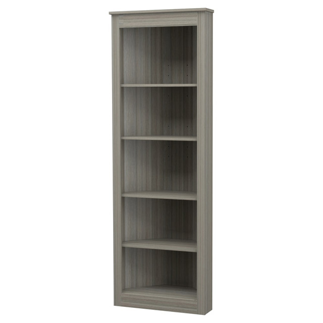 INVAL AMERICA, INC. BE-12804 Inval America 71inH 5-Shelf Corner Bookcase, Smoke Oak