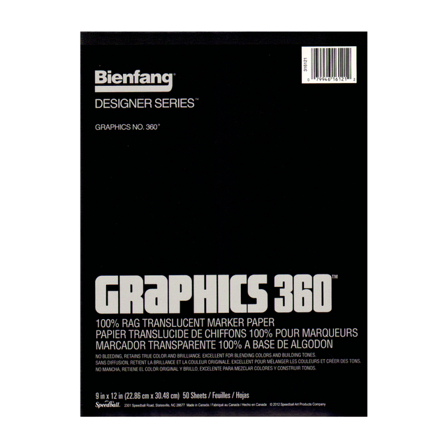 NEWELL BRANDS INC. 316-121 Bienfang Graphics 360 Translucent Marker Pad, 9in x 12in, White, 50 Sheets NEWELL BRANDS INC. 316-121 Bienfang Graphics 360 Translucent Marker Pad, 9in x 12in, White, 50 Sheets