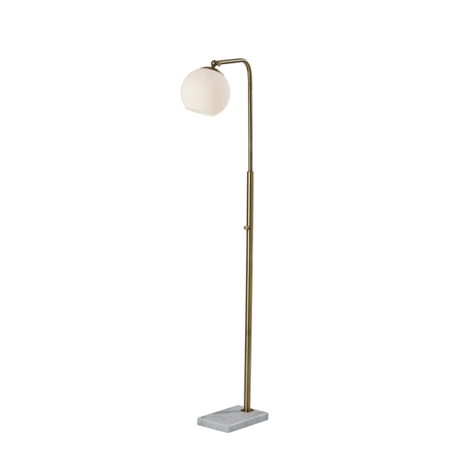 ADESSO INC Adesso 4315-21  Remi Floor Lamp, 55inH, White Opal Shade/White Marble Base