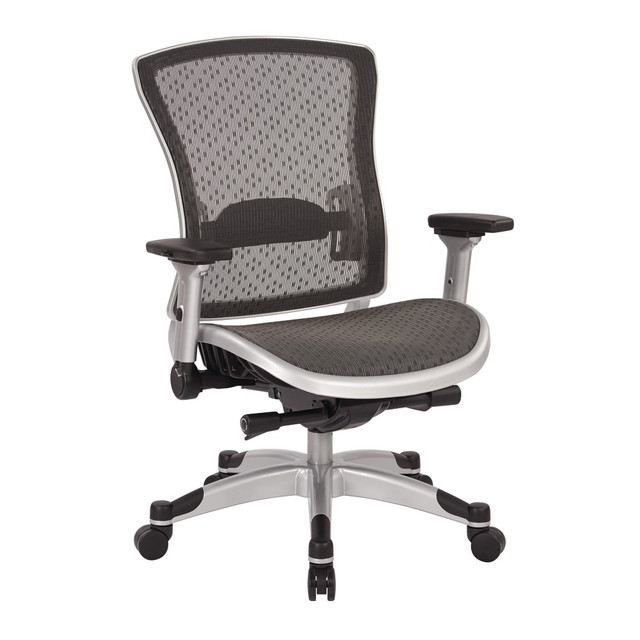 OFFICE STAR PRODUCTS 317-R22C6KF6 Office Star Ergonomic Mesh High-Back Executive Chair, Platinum/Black