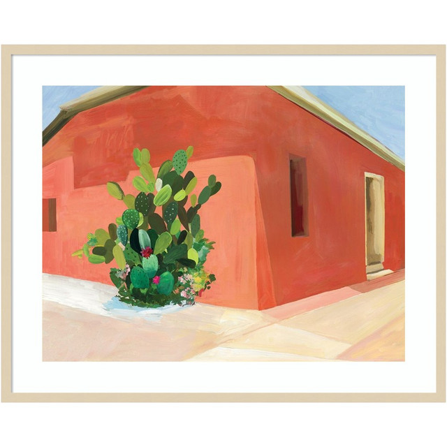 UNIEK INC. Amanti Art A42705535319  Tuscan Valley House I by Aimee Wilson Wood Framed Wall Art Print, 41inW x 33inH, Natural