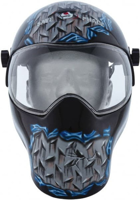 Save Phace 3010738 Welding Helmet: Gray Black & Blue, Nylon, Non-Adjustable Adjustment
