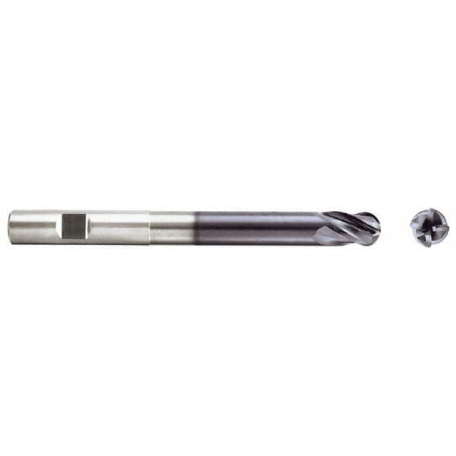 Niagara Cutter 17002935 Ball End Mill: 0.4375" Dia, 0.5625" LOC, 4 Flute, Solid Carbide