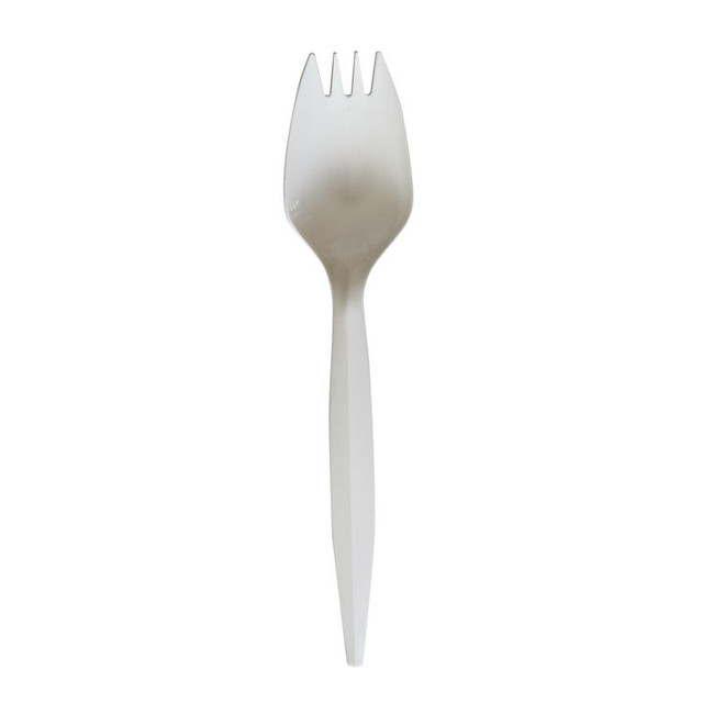 BOARDWALK SPORKWHPPIW Mediumweight Wrapped Polypropylene Cutlery, Spork, White, 1,000/Carton