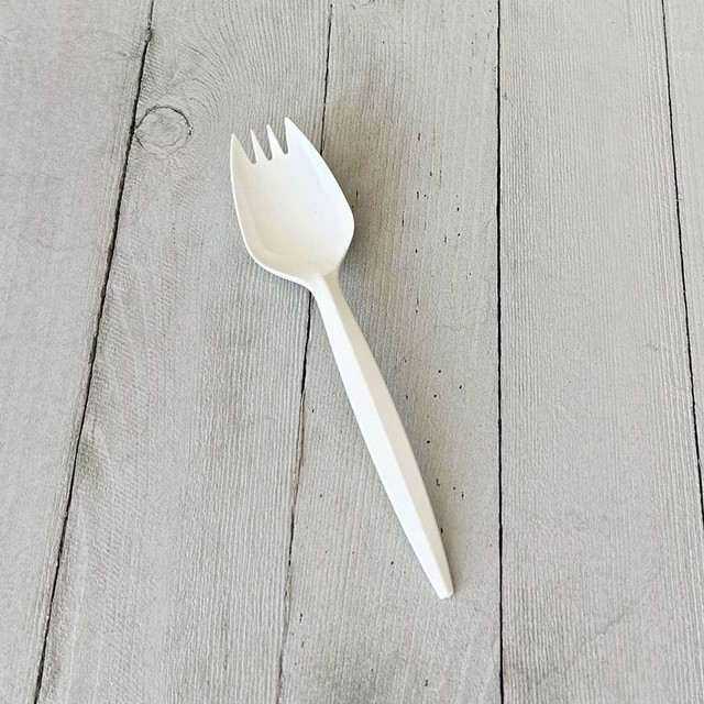 BOARDWALK SPORKWHPP Mediumweight Polypropylene Cutlery, Spork, Plastic, White, 1000/Carton