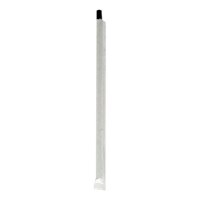 BOARDWALK PPRSTRWBLIW Wrapped Jumbo Paper Straws, 7.75", Paper, Black, 1,280/Carton