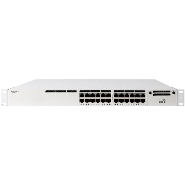 CISCO Meraki MS390-24-HW  24-port Gbe Switch - 24 Ports - Manageable - 3 Layer Supported - 99 W Power Consumption - Twisted Pair, Optical Fiber - 1U High - Rack-mountable - Lifetime Limited Warranty