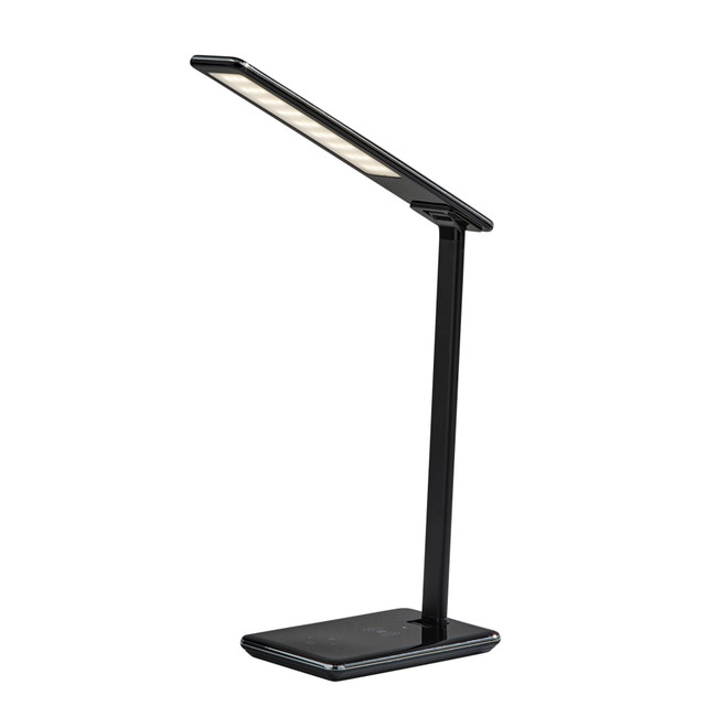 ADESSO INC SL4904-01 Adesso Simplee Declan AdessoCharge LED Desk Lamp, 16inH, Black Shade/Glossy Black Base