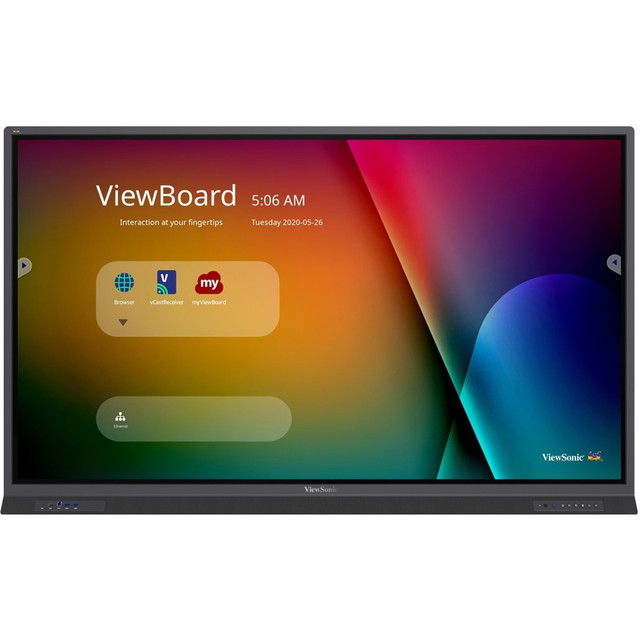 VIEWSONIC CORPORATION ViewSonic IFP7552-1TAA  ViewBoard IFP7552-1TAA - 75in Diagonal Class (74.5in viewable) LED-backlit LCD display - interactive - with touchscreen (multi touch) / 8-microphone array / optional slot-in PC capability - 4K UHD (2160p)