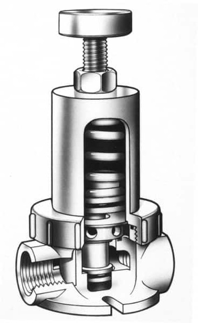 Simtech BPR 101 4 010 1" Pipe, NPTF End Connection, PVC Pressure Regulating Valve