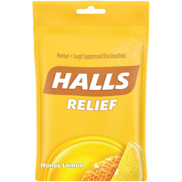 KRAFT HEINZ FOODS COMPANY 62183 Cadbury Halls Honey-Lemon Cough Drops, Honey Lemon, Box Of 12