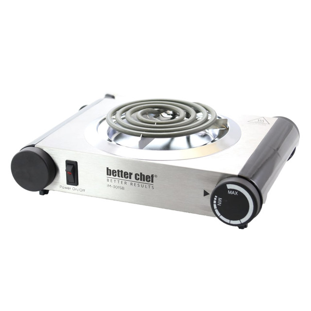 CRYSTAL PROMOTIONS 99576885M Better Chef Electric Single Burner Range, 3inH x 10inW x 10inD, Black/Silver