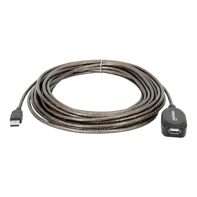 INTRACOM USA, INC. 150248 Manhattan Hi-Speed A Male/A Female USB Active Extension Cable, 33ft