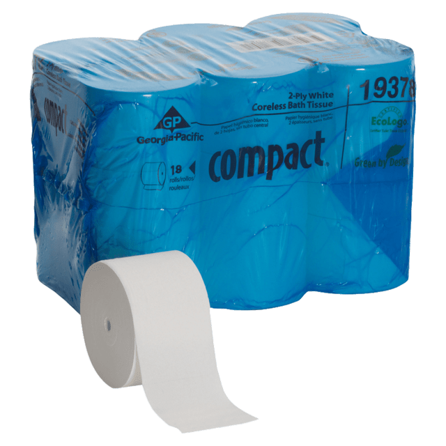 GEORGIA-PACIFIC CORPORATION GPC19378 Georgia-Pacific Coreless 2-Ply Toilet Paper, 1500 Sheets Per Roll, 18 Rolls Per Pack