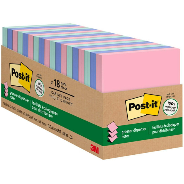 3M CO R330RP18CP Post-it Greener Pop Up Notes, 18 Pads, 3 in x 3 in, 100% Recycled, Clean Removal, School Supplies and Office Products, Sticky Notes for Vertical Surfaces, Monitors, Walls and Windows, Sweet Sprinkles Collection 3M CO R330RP18CP Post-it Greener Pop Up Notes, 18 Pads, 3 in x 3 in, 100% Recycled, Clean Removal, School Supplies and Office Products, Sticky Notes for Vertical Surfaces, Monitors, Walls and Windows, Sweet Sprinkles Collection
