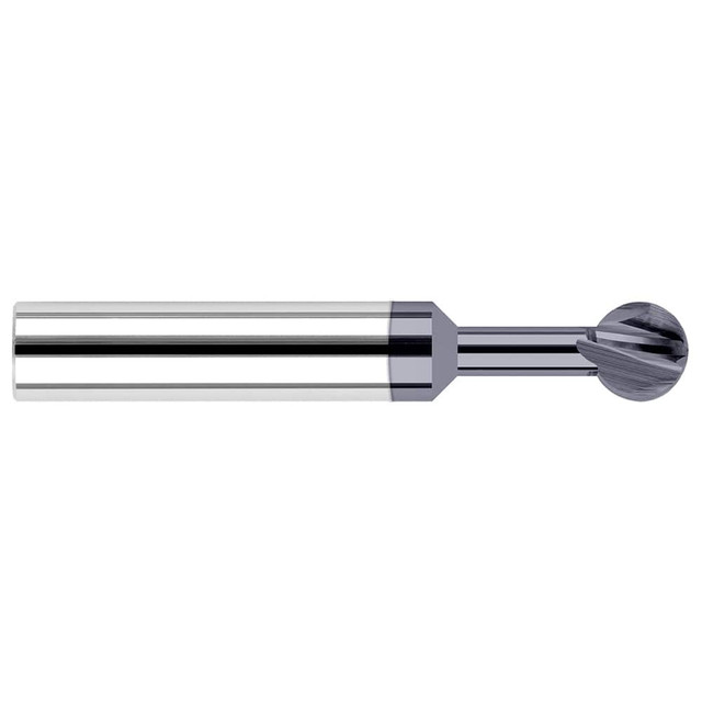 Harvey Tool 940062-C3 Ball End Mill: 0.0625" Dia, 0.0578" LOC, 2 Flute, Solid Carbide