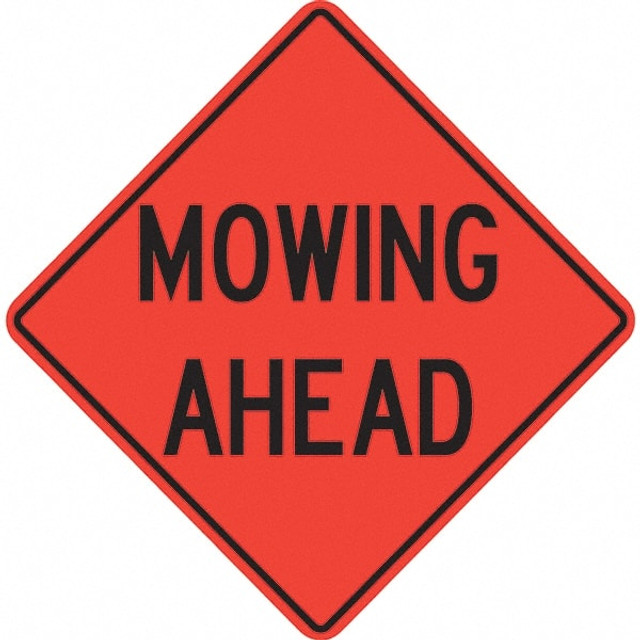 PRO-SAFE 07-800-4710-L Traffic Control Sign: Triangle, "Mowing Ahead"