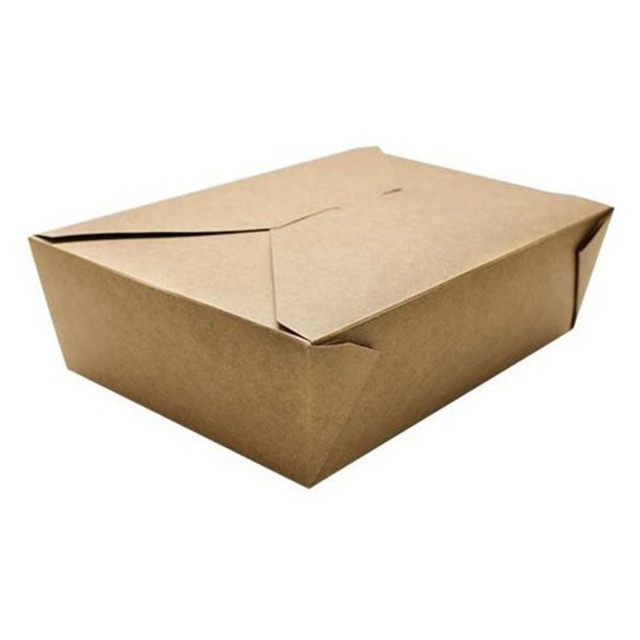 LOLLICUP USA, INC. FP-FTG76K Karat Paper Fold-To-Go Boxes, 76 Oz, Kraft, Case Of 200 Boxes