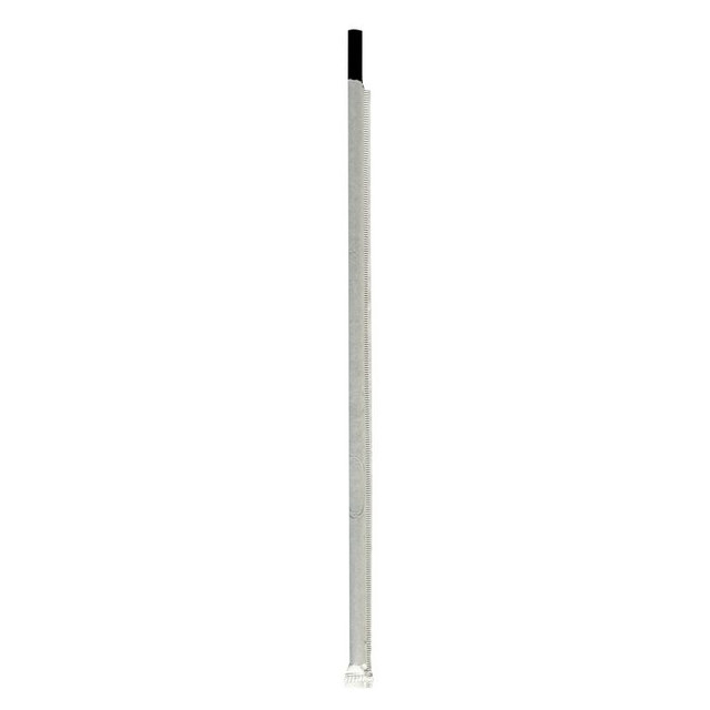 BOARDWALK JSTW1025BK Wrapped Jumbo Straws, 10.25", Polypropylene, Black, 500/Pack, 4 Packs/Carton