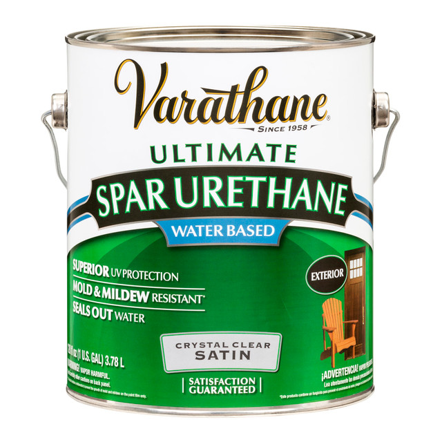 THE FLECTO COMPANY INC. Varathane 250231  Ultimate Water-Based Spar Urethane, 1 Gallon, Crystal Clear Satin, Pack Of 2 Cans