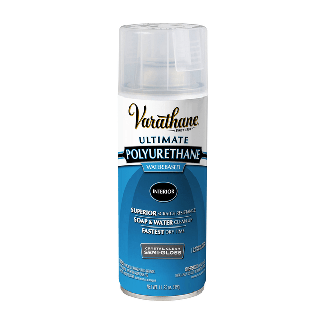 THE FLECTO COMPANY INC. 200181 Varathane Ultimate Water-Based Polyurethane, 11.25 Oz, Crystal Clear Semi-Gloss, Pack Of 6 Spray Cans THE FLECTO COMPANY INC. 200181 Varathane Ultimate Water-Based Polyurethane, 11.25 Oz, Crystal Clear Semi-Gloss, Pack Of 6 Spray Cans