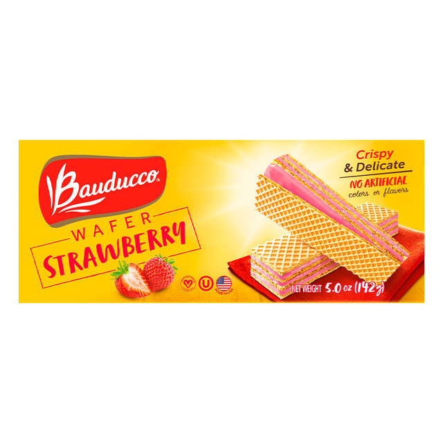 BAUDUCCO FOODS 0002  Strawberry Wafers, 5. oz, Case Of 18 Packages