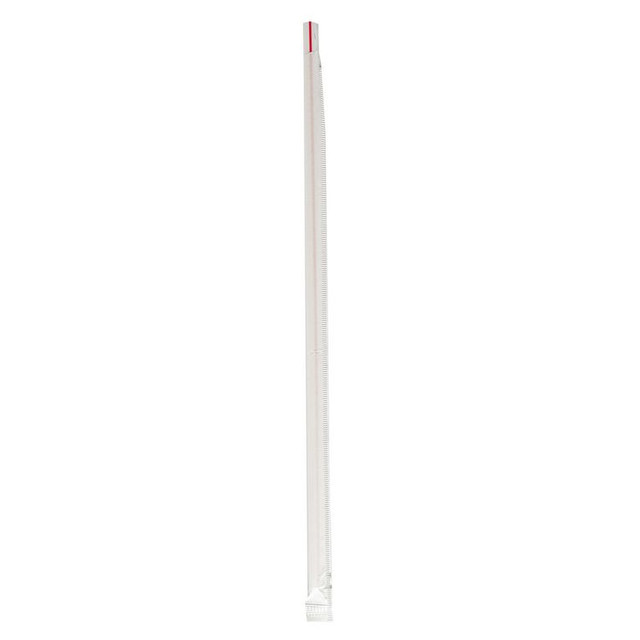 BOARDWALK JSTW1025RW Wrapped Jumbo Straws, 10.25", Polypropylene, Red/White Striped, 500/Pack, 4 Packs/Carton