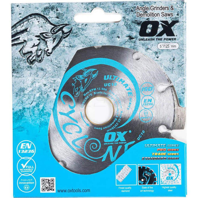 Ox Tools OX-UC10-5 Wet & Dry Cut Saw Blade: 5" Dia, 5/8 & 7/8" Arbor Hole