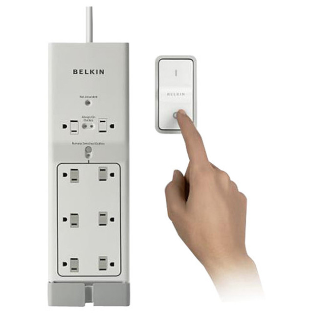 BELKIN, INC. Belkin F7C01008Q  F7C01008Q Conserve Switch 8-Outlets Surge Suppressor - 8 - 1800 VA - 1000 J - 120 V AC Input - 120 V AC Output