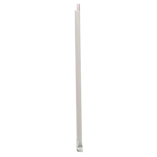 BOARDWALK GST1025RW Wrapped Giant Straws, 10.25", Polypropylene, Red/White Striped, 300/Pack, 4 Packs/Carton