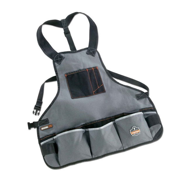 ERGODYNE CORPORATION 13690 Ergodyne Arsenal 5700 16-Pocket Tool Apron, Gray ERGODYNE CORPORATION 13690 Ergodyne Arsenal 5700 16-Pocket Tool Apron, Gray