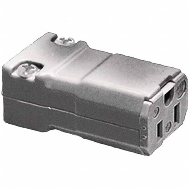 Hubbell Wiring Device-Kellems HBL5969VGY Straight Blade Connector: Industrial, 5-15R, 125VAC, Gray