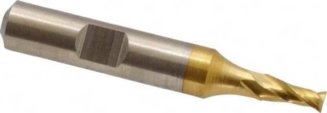 Cleveland C41551 Square End Mill: 3/16'' Dia, 7/16'' LOC, 3/8'' Shank Dia, 2-3/8'' OAL, 2 Flutes, High Speed Steel