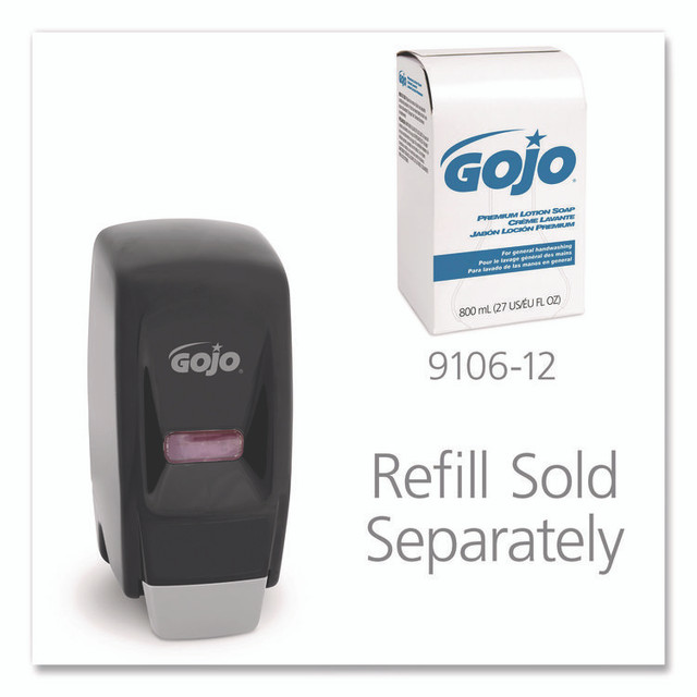 GO-JO INDUSTRIES GOJO® 9033 Bag-In-Box Liquid Soap Dispenser, 800 mL, 5.75 x 5.5 x 5.13, Black, 12/Carton