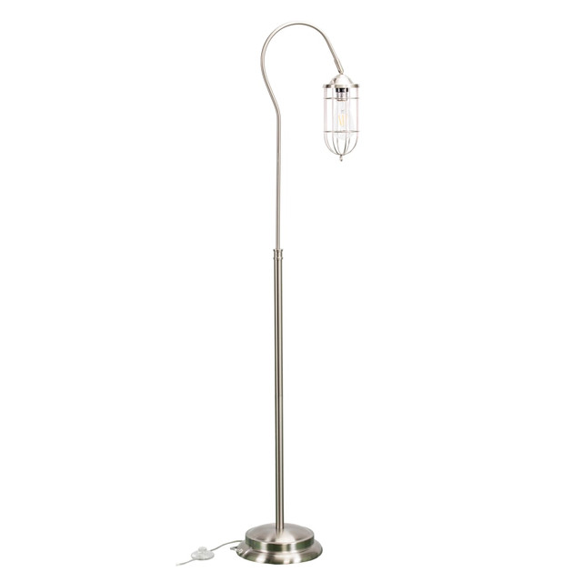 SOUTHERN ENTERPRISES, INC. LT5121 Southern Enterprises Terrance LED Floor Lamp, 62inH, Brushed Nickel