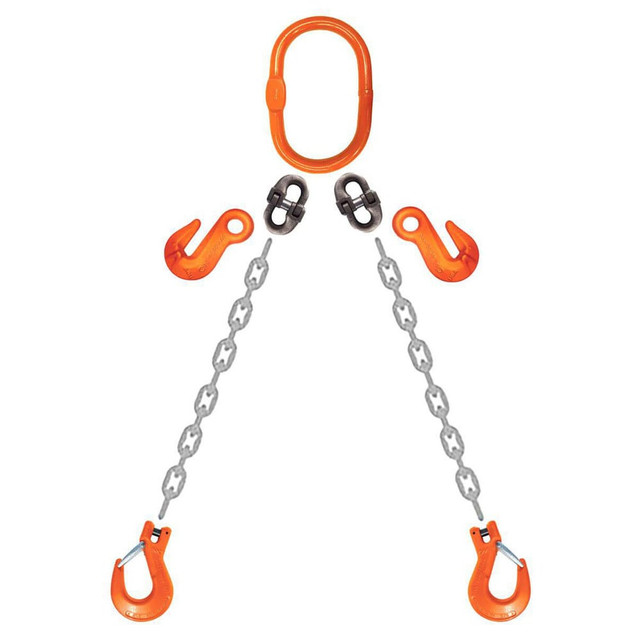 Stren-Flex CM2416G10DOSA Chain Sling: 16' Long, 61,100 lb Vertical, 49,900 lb Choker, 35,300 lb Basket, Steel