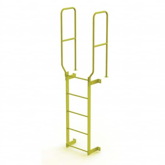 TRI-ARC WLFS0205-Y Steel Wall Mounted Ladder: 4" High, 5 Steps, 350 lb Capacity