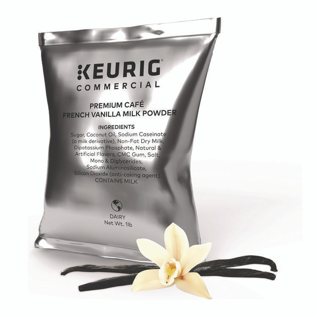 KEURIG DR PEPPER 5000370310 Premium Cafe Powders, French Vanilla, 16 oz Bag, 12/Carton