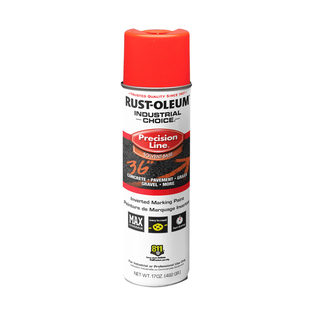 RUST-OLEUM CORPORATION 203028V Rust-Oleum Industrial Choice M1600 System Solvent-Based Precision Line Inverted Marking Paint, 17 Oz, Fluorescent Red-Orange, Case Of 12 Cans RUST-OLEUM CORPORATION 203028V Rust-Oleum Industrial Choice M1600 System Solvent-Based Precision Line Inverted Marking Paint, 17 Oz, Fluorescent Red-Orange, Case Of 12 Cans
