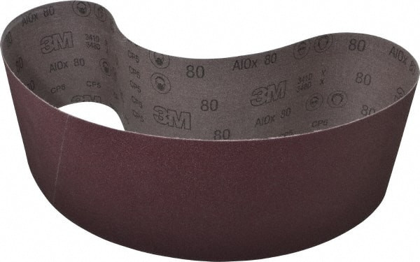 3M Abrasive Belt: 1/2" Wide, 18" Long, 45 Grit, Aluminum Oxide 7000120316