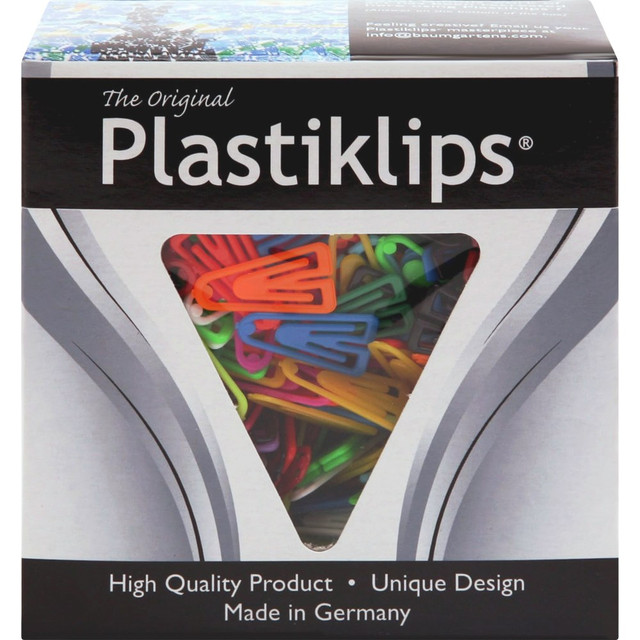 BAUMGARTENS LP0200  Plastic Paper Clips, Box Of 1000, Small, Assorted Colors